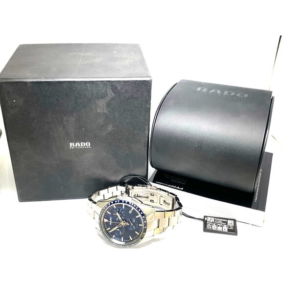 Rado Men's Watch R32259203 Hyperchrome Swiss Quartz Chronograph Blue Dial 44mm - Picture 3 of 15